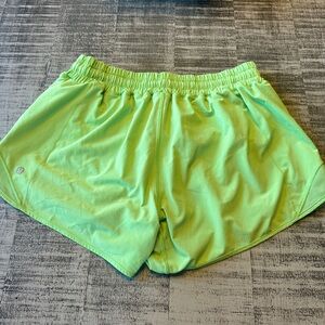 Lululemon hotty hot shorts low rise 4 inch, scream green